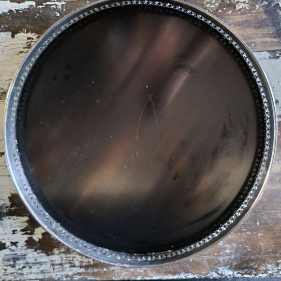 Vtg Eisenberg Lozano Silverplate and Formica Fleur de Lis Gallery /Cocktail Tray - Picture 5 of 6